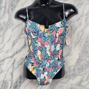 B Swim Size Small Jetty One Piece Swimsuit Tropicalia Lined Cup Underwire High-C